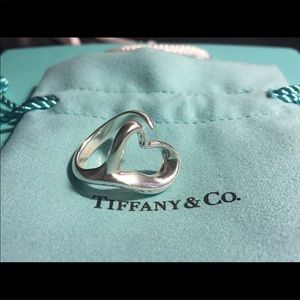 Tiffany & Co Peretti open heart ring sz 6.5
